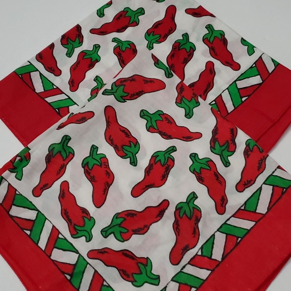 2 New Unique Red Hot Chili Pepper Bandanas